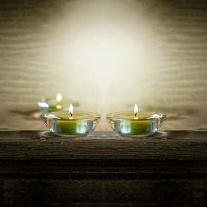 WGV Sturdy Tea Light Votive Candle Holder 3" W, Clear Heavy Thick Chubby Plate Bowl Glass, Small Accent Decor, 1 Pc