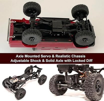 RC Rock Crawler 4x4 RC Truck 1/16 Scale RC Crawler WPL C64-1 Remote Control Truck Off Road RTR All Terrain 260 Motor 2.4GHz Fully Proportional Upgraded Chassis Hobby Vehicle for Adult