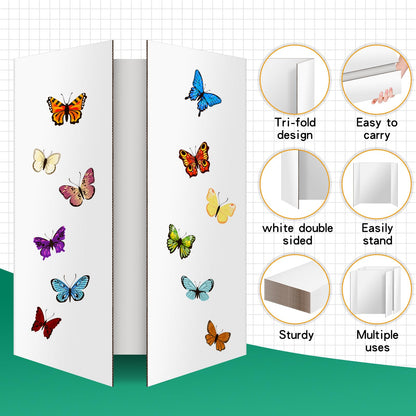 4 Pack Trifold Poster Board, IKAYAS 24" X 36" Double Sided White Tri-fold Poster Boards, Science Fair Display Boards Presentation Boards for Mounting, Art, Display, Projects Classroom Supplies