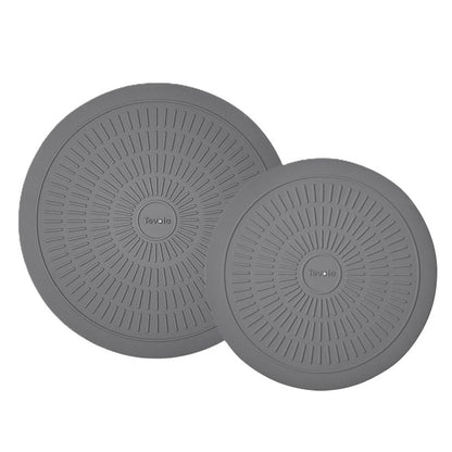 Tovolo Silicone Microwave Mats 10 & 12 Inch Set of 2 Heat Resistant Non Slip Silicone Trivet for Hot Plate Bowl Mug, Dishwasher Safe Barrier Mats with Thermal Ridges for Heating & Handling Cookware