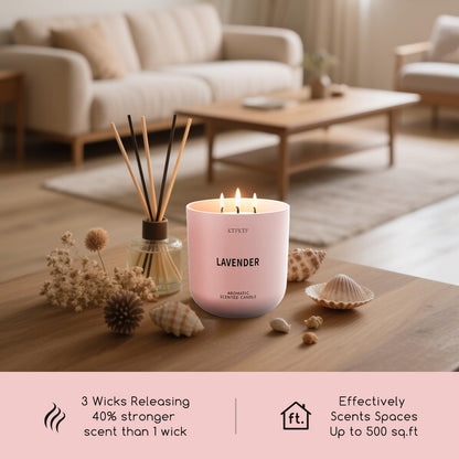 KTFKTF Lavender Scented Candles for Women - Aromatherapy Candle for Relaxation & Sleep Calm, 14.1oz Soy Candles for Home Scented, Birthday Mothers Day Candle Gifts for Women Mom