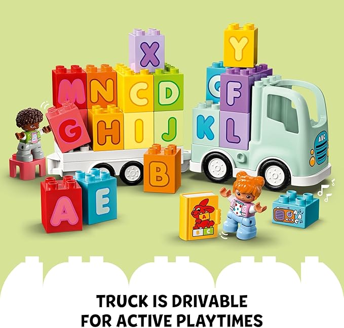 LEGO DUPLO Town Alphabet Truck Toy - Toddler Learning &amp Educational Toys for Preschool Ages 2+ - Alphabet Blocks for Boys &amp Girls - Baby Gift Ideas for Birthdays - 10421