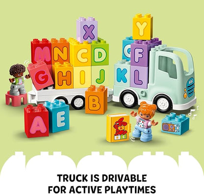 LEGO DUPLO Town Alphabet Truck Toy - Toddler Learning &amp Educational Toys for Preschool Ages 2+ - Alphabet Blocks for Boys &amp Girls - Baby Gift Ideas for Birthdays - 10421