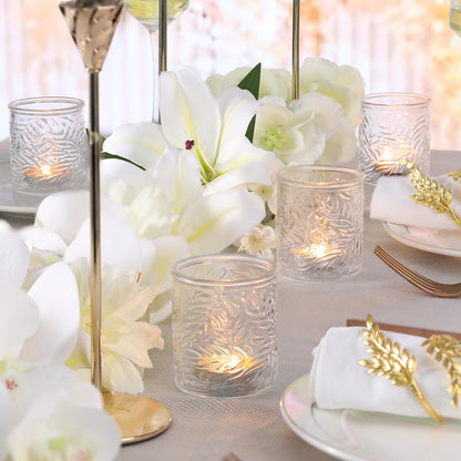 HAVITI 24 pcs Clear Votive Candle Holders, Glass Candle Holders for Home Decor, Tea Light Candle Holder for Wedding Table Centerpiece Decor