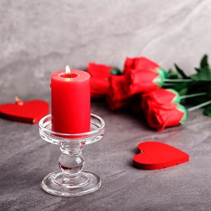OYATON Glass Candle Holders for Pillar Candle, Unity Candle Holder Set of 3 for Wedding Ceremony Set, Candlestick Holder for Table or Home Decoration
