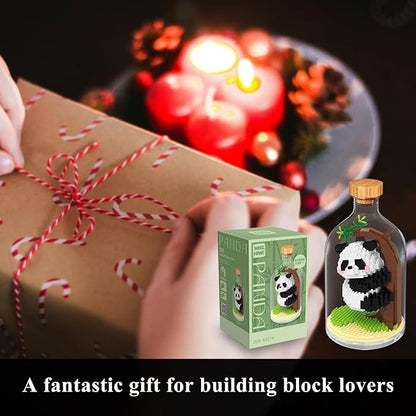 Creative Panda Toy Building SetAdult Mini Animal Friend SetParty Favors Gift for FriendsAnimal Lovers Office Home Decor Building BlockNew Year Easter Birthday Gift for Family(Climbing)
