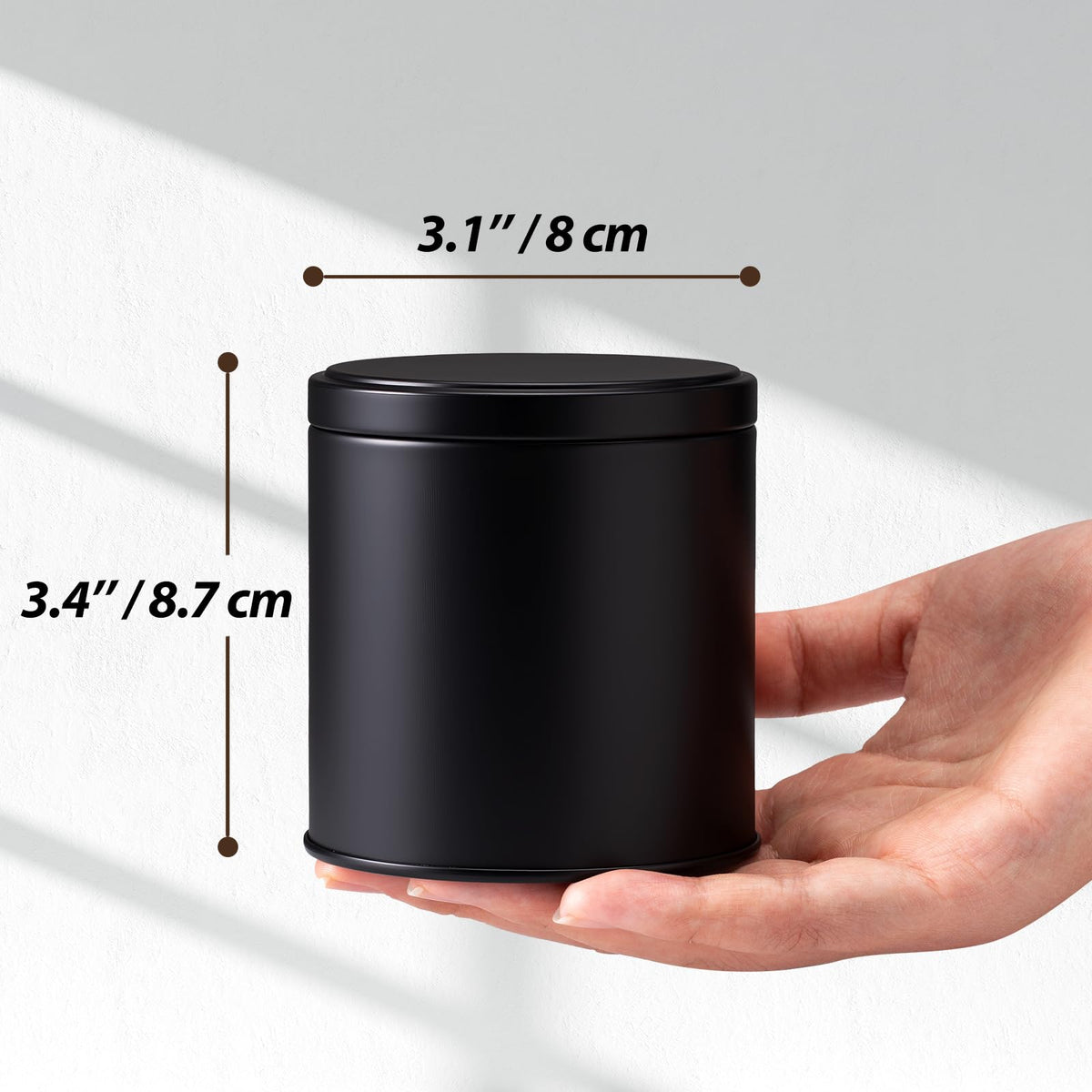 Nexuraze Empty Candle Tins for Making Candles with Lids, Tinplate Material, Warning Label Printed on Can Bottom (Black)