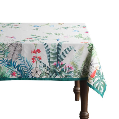 Maison d' Hermine Table Cloth Rectangle Table 100% Cotton 60 x 120 Inches Tablecloth Reusable Decorative for Dining Kitchen Room Farmhouse Home Gifts for Mothers Day Spring Summer - Tropiques