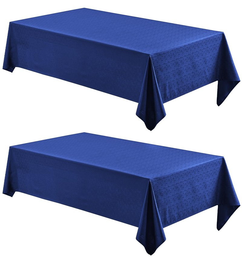 Veblandy 2 Pack Rectangle Tablecloth, 52x70 inch, Water Resistant Wrinkle Free Linen Textured Table Cloth Washable, Decorative Fabric Table Cover for Dining, Party and Camping, Royal Blue