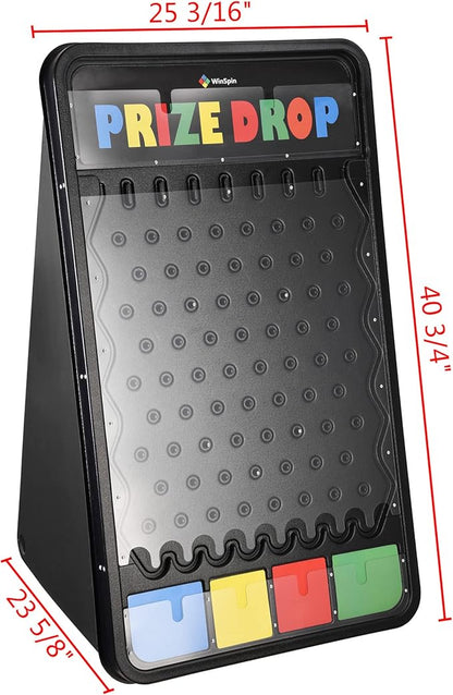WinSpin 41x25 Prize Drop Board Foldable Stand Disk Drop Board Game with 12 Playing Pucks for Carnival Tradeshow Party Live Stream