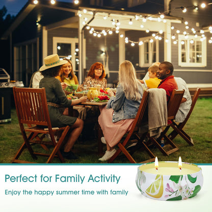 Citronella Candles Outdoor, 4 Pack Soy Wax Lemongrass Candles, Decorative Jar Scented Candle for Patio Garden Backyard Camping Summer, 240 Hours Burning Time