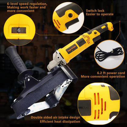 Hangjiatool Pipe Tube Polisher Sander,1280W High-power Industrial Grade Pipe Belt Sander with 6 Variable Speeds,Professional Polishing Tools for Grinding, Polishing,and Rust Removal.