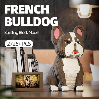 Animal Dog Model Pet French Bulldog Micro Building Blocks Set (2726 Pieces) with Secret Hidden Storage Box Inside Ideal Toy for Dog Lovers Kids &amp Adults