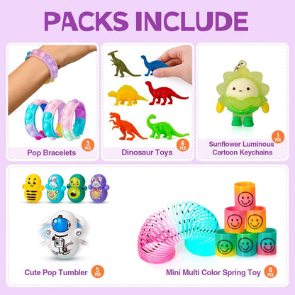 Party Favors for Kids | 179 Pcs Goodie Bags Stuffers - Fun Pinata & Treasure Box Toys