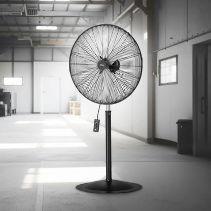 VEVOR Industrial Pedestal Fan, 30 Inch 85-Degree Oscillating Fan, Height Adjustable Standing Fans with 3 Adjustable Speeds, High Power Floor Fans for Office, Black