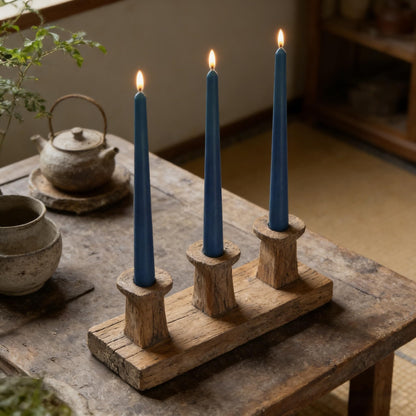 Navy Blue Taper Candles for Home Decoration, 20 Pack 10 Inch Unscented Dripless Candlesticks for Dinner Party