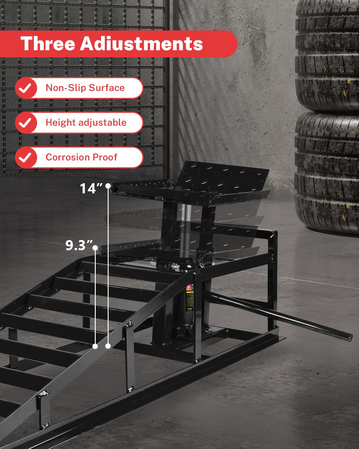Hydraulic Car Ramps, 5t 11000Lbs Low Pro-File Car Lift Service r-Amps, Heavy Duty Steel Hydraulic Vehicle r-Amps for Car Truck Trailer Garage Repair - 2 Pack