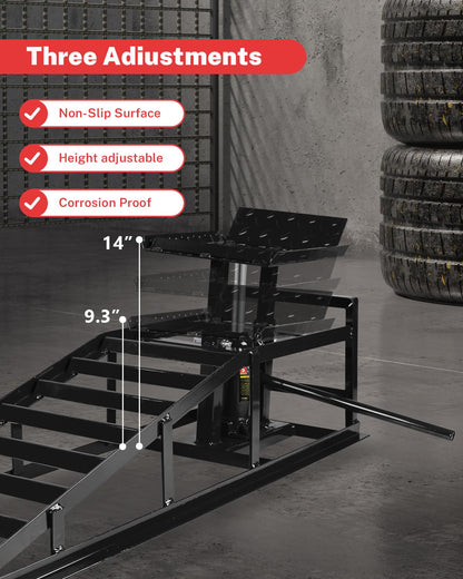 Hydraulic Car Ramps, 5t 11000Lbs Low Pro-File Car Lift Service r-Amps, Heavy Duty Steel Hydraulic Vehicle r-Amps for Car Truck Trailer Garage Repair - 2 Pack