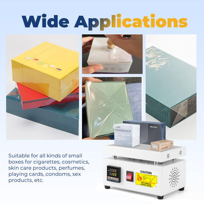 Hanchen Cellophane Wrapping Machine Manual Cellophane Overwrapping Machine Desktop Heating Sealing Machine for BOPP Perfume Cosmetics Poker Box PVC Heat Sealer Film (LS12-200)