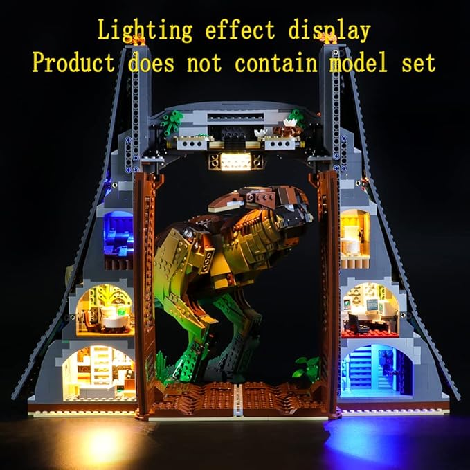 LED Light Kit Compatible with Lego Jurassic Park:T.rex Rampage - Lighting Set for Jurassic World 75936 Building Model (Model Set Not Included)