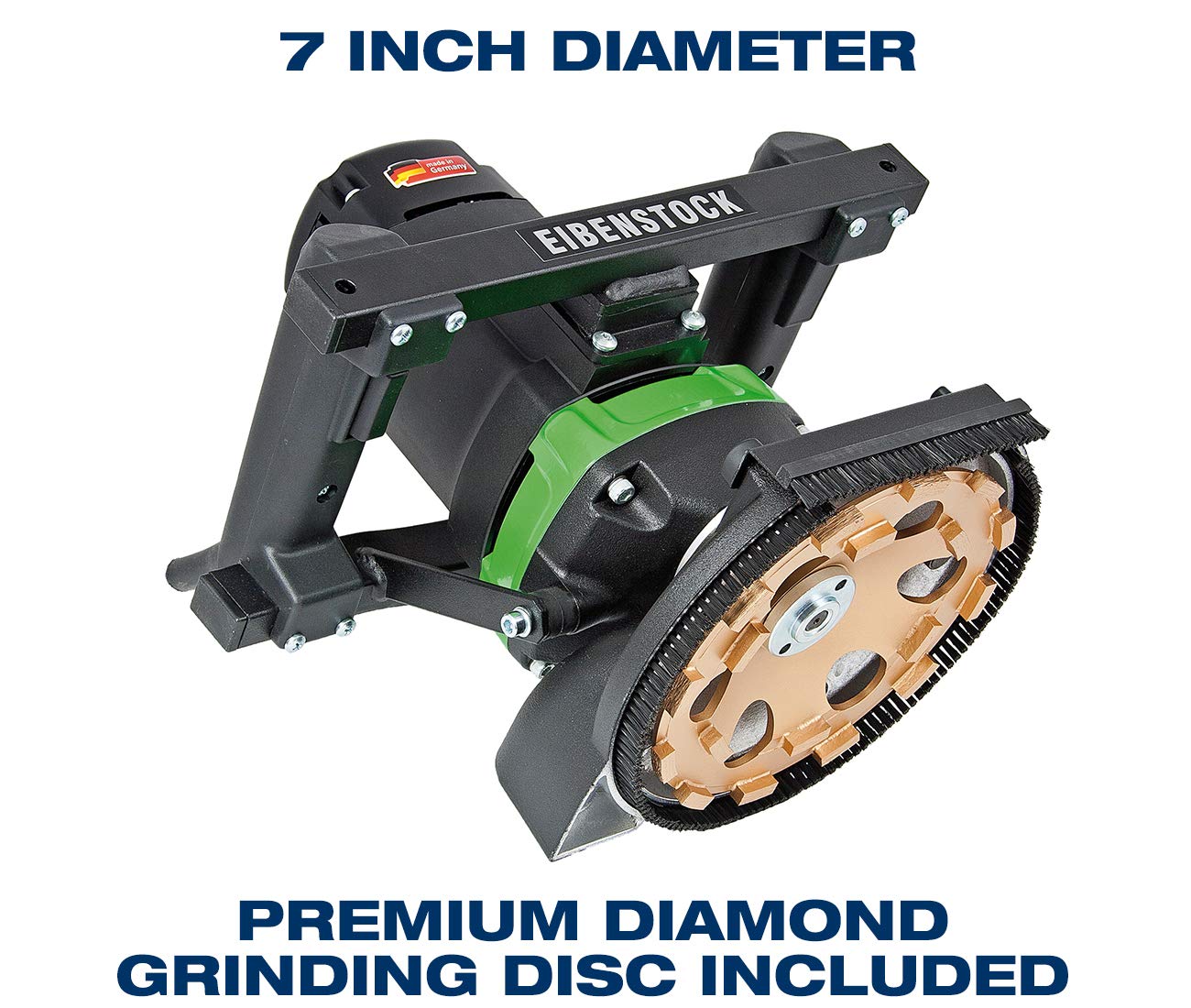 CS Unitec EBS 180 H Low-Vibration Hand-Held Concrete Ginder, 7" Diameter with Dust Extraction and Edging Capacity, 20 AMP