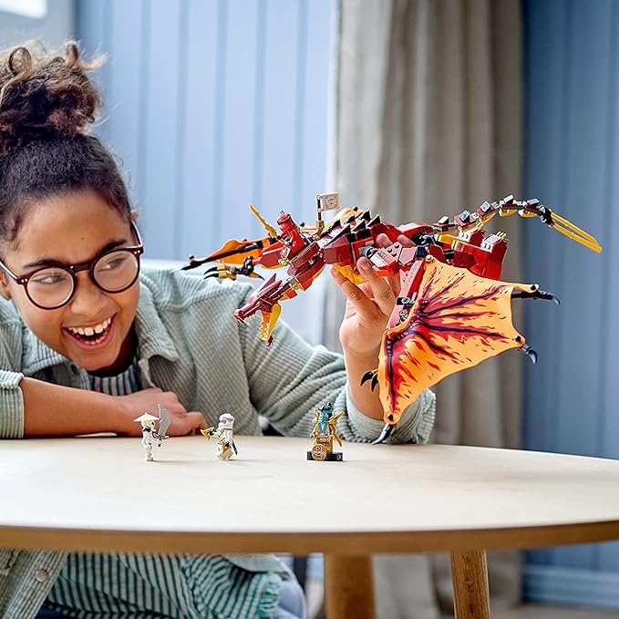 LEGO NINJAGO Legacy Fire Dragon Attack 71753 Ninja Playset Building Kit Featuring a Flying Dragon Toy New 2021 (563 Pieces)