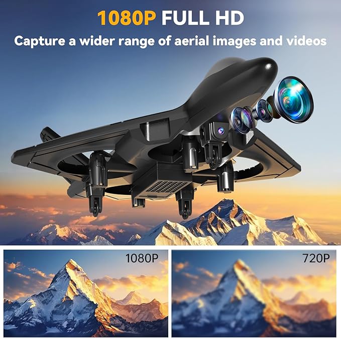 4DRC V31 RC Plane with Camera Foam Remote Control Drones with Camera for Kids Adults 8-12 12-16 Remote Control Airplane Fighter Jet with Light 360° Flip Fighter Jet Toy