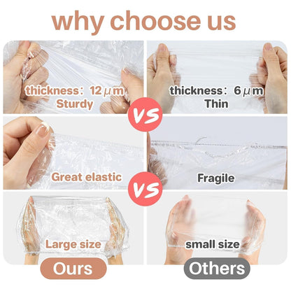 MAQIHAN Disposable Shower Caps - Thickened Waterproof Hair Caps for Deep Conditioning | Large Size for Long Hair