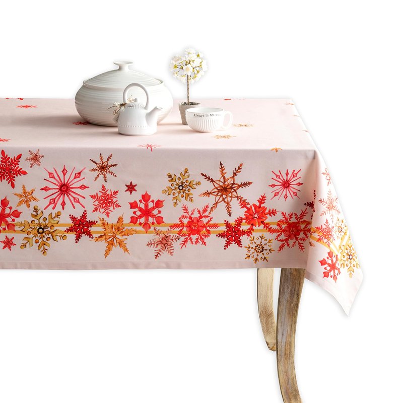 Maison d' Hermine Table Cloth Rectangle Table 100% Cotton 54 x 72 Inches Fall Tablecloth Reusable Everyday Use for Thanksgiving Christmas Decorations Dining Farmhouse Party (Crystal Star)