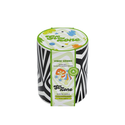 Glo Zone Slow Color-Changing Ceramic Scented Candle, 12 oz - Vibin' Green