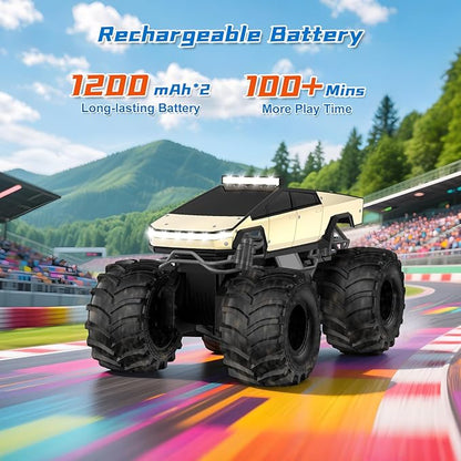 Remote Control Car for Boys 1:18 Monster Trucks Toys Amphibious RC Cars 2.4 GHz Waterproof RC Trucks 4WD All Terrain Off-Road Pickup Kids Toys for 6-12 Year Old Boys Girls Christmas Birthday Gifts