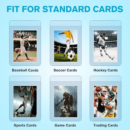 600ct Card Protectors - 300 Semi Rigid Card Sleeves and 300 Soft Sleeves Semi Rigid Card Holder Semi Rigid Baseball Cards Sleeves Protectors Graded Trading Cards Sleeve