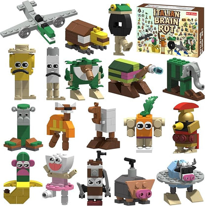 Italian Brain Rot Unique Cartoon Characters Building Blocks 18 in 1 Educational &amp Entertaining Gift Idea for Adults Building Blocks