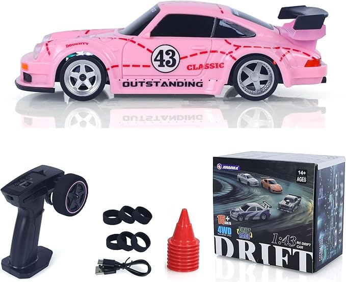TOUCAN RC HOBBY 1/43 2.4G Radio Control Drift Car Racing Vehicles High Speed 15KM/H 4WD Mini Car Model Battery Lights RTR Gift for Ages 14+