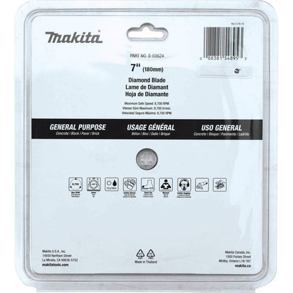 Makita B-69624 7" Diamond Blade, Segmented, General Purpose