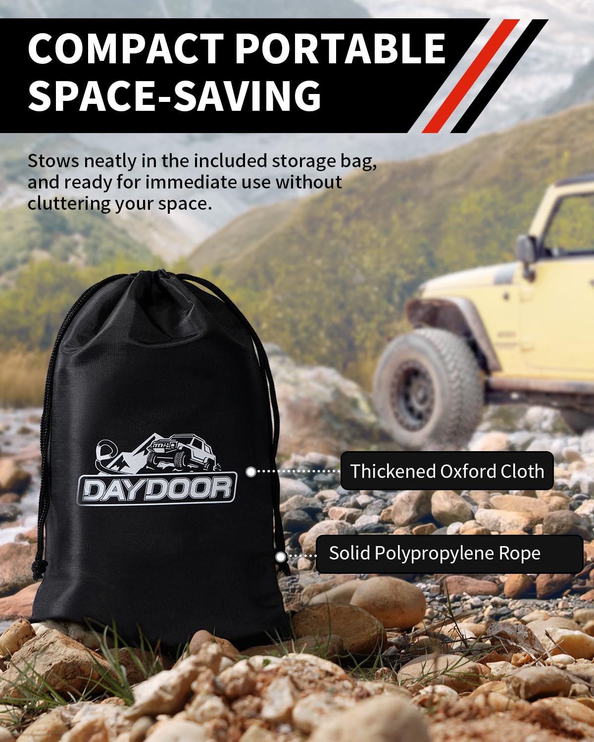 DAYDOOR 56,000 LBS Soft Shackle Recovery Kit, 1/2" x 22" (2-Pack) with 7075 Aluminum Snatch Ring, Winch Accessory for Jeep Wrangler, Bronco, 4Runner, Tacoma, ATV/UTV/Jeeps/SUVs, 4x4 Off-Road(Gray)