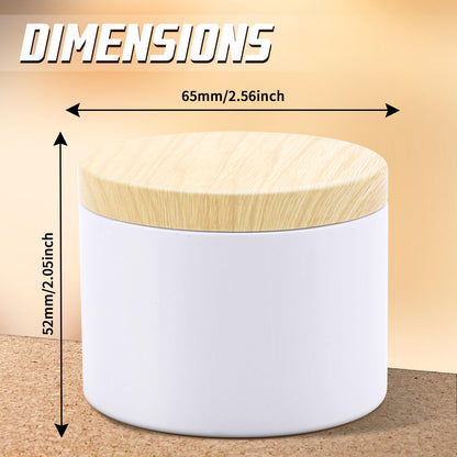 YJHSS 24-Pack 4oz Candle Tins with Wood-Grain Printing Lids, Metal Candle Jars for Candle Making, Empty Containers Vessels Bulk for Small Business & Beginners DIY Storage -Wood White