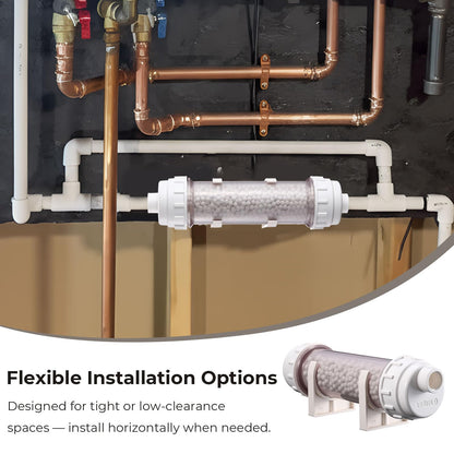 Lounsweer 2 Pcs Condensate Neutralizer Kit with 925g Ceramic Balls, Transparent Tube with Complete Fittings, Wall-Mount Clamps, PVC Tubing PTFE Tape, etc. for HVAC Furnace & Boiler Replaceable Media