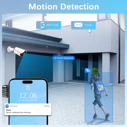 【90ft Super Night Vision】 Wired Security Camera System, Home Video Security Cameras Systems, POE DVR Surveillance Kits