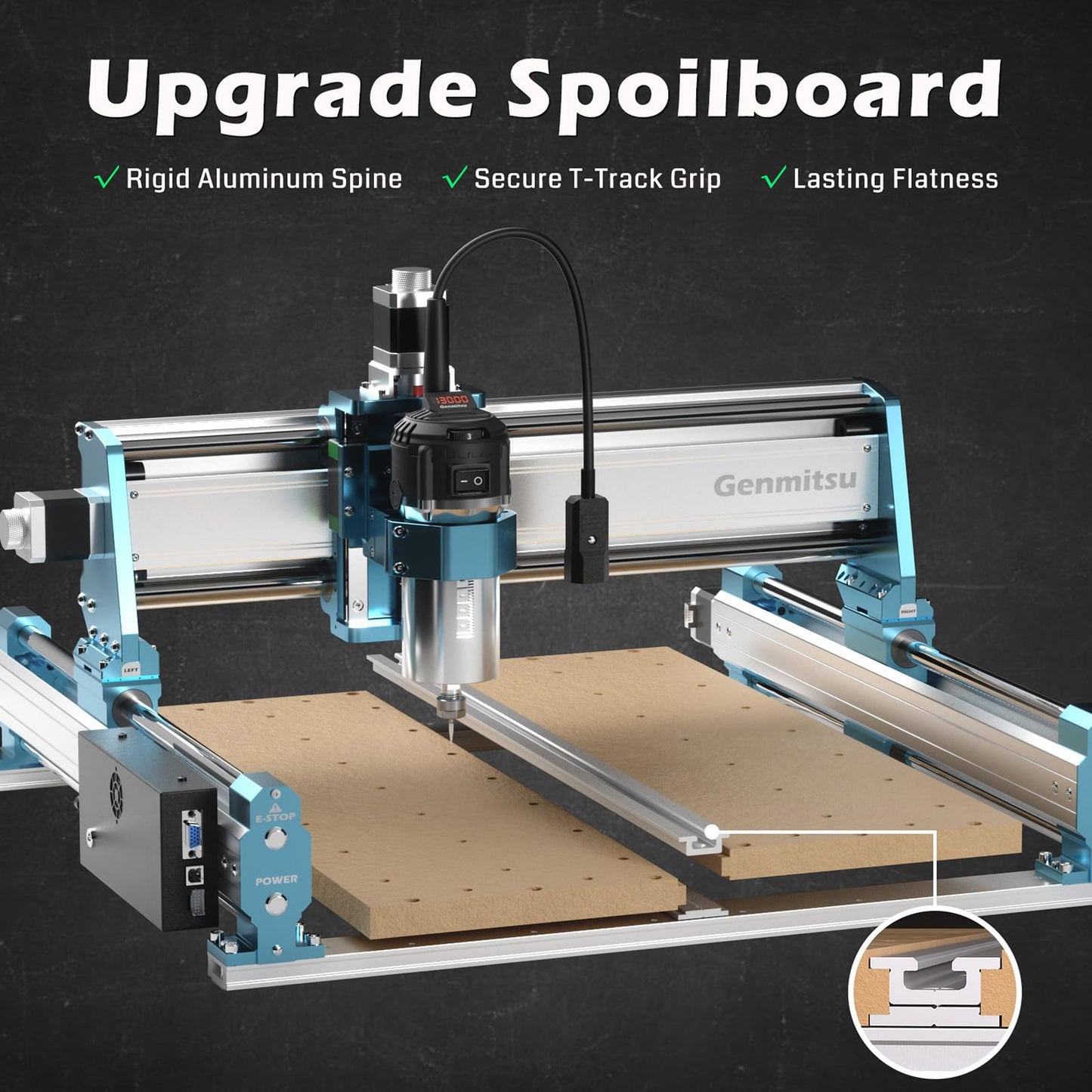 Genmitsu CNC Router Machine 4040-PRO MAX with 710W Trimmer CNC Router & Linear Rail Driven, 3 Axis Engraving Machine for Wood Metal Acrylic Cutting Milling, GRBL Control, Work Area 410 x 405 x 77mm