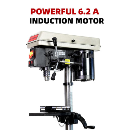 BUCKTOOL 10-Inch Drill Press 6.2 Amp 3/4 HP Bench Drill Press 5-Speed Benchtop Drilling Machine with LED Work Light