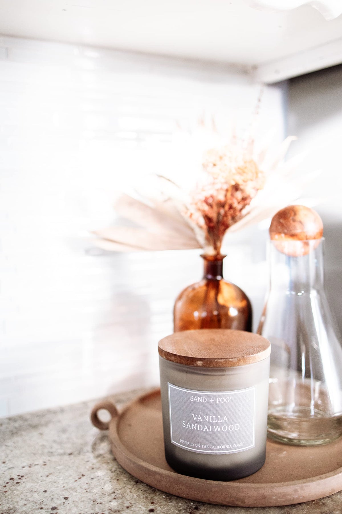 Sand + Fog Scented Candles - Apple Spice - Additional Scents and Sizes - 3 Wicks 100% Cotton Lead-Free - Luxury Air Freshening Jar Candles - Perfect Home Decor - 21 oz