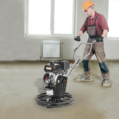 VEVOR Power Trowel 24 inch, 6HP Gas-Powered Smooth Concrete with Float Pan, Heavy Duty Commercial Screed Concrete Cement with Finishing Blade
