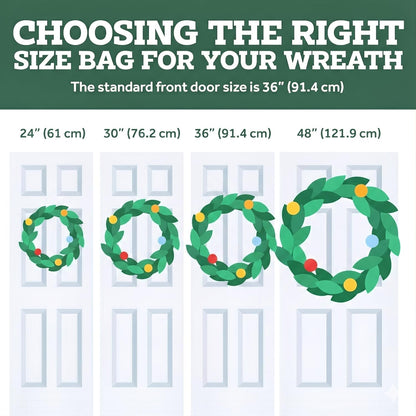 ZOBER Wreath Storage Bag - Waterproof 24 Inch Oxford Container for Artificial Wreaths - Durable Dual Zippered Design, Black