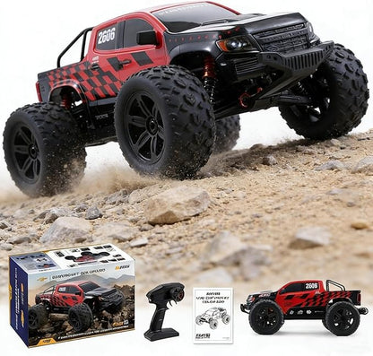 BEEZRC FMT10 1/10 Chevrolet Brushless RC Monster Truck Licensed Chevy Colorado 4x4 RC Truck Off-Road RC Car High Speed 80 km/h Remote Control Car for Adults RS Red/Black (no Battery)