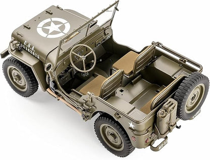 Rochobby FMS 1/12 1941 MB Scaler RC Jeep 4x4 Hobby Grade RTR RC Car Mini RC Rock Crawler Army Military 2.4Ghz RC Truck with LED Lights Battery and USB Charger for Adults