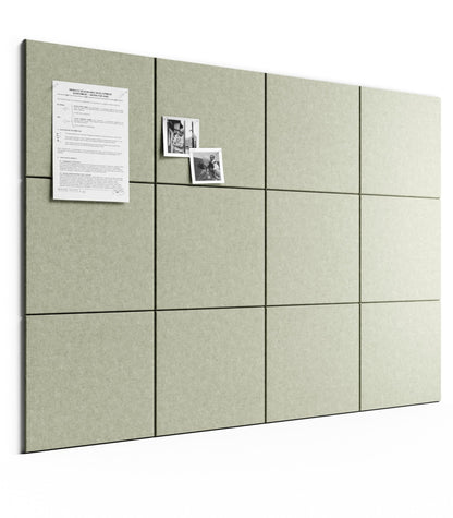 Bumusty Large Cork Board 48" x 36" Alternative - 12 Pack Felt Wall Tiles with 70 Safe Removable Adhesive Tabs, 30 Pushpins, Cork Boards for Walls Pin Board Bulletin Board Office Decor (Sage)