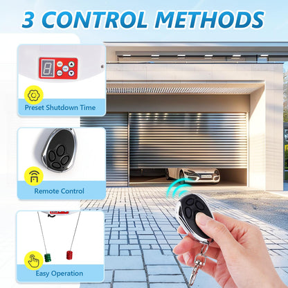 Automatic Roll Up Garage Door Opener, 110V Side Mount Electric Roller Shutter with 800N Quiet Motor, 2 Remotes & Secure Encryption for Commercial Farm Warehouse Barn