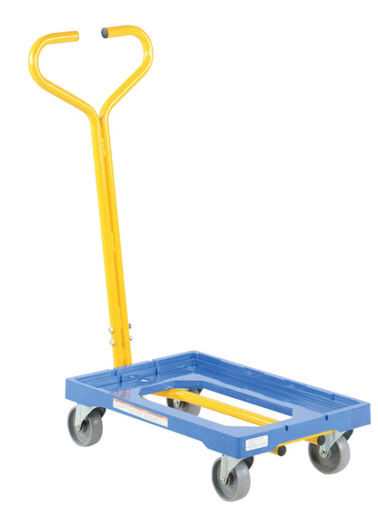 Vestil PDH-1624 Polyethylene Dolly with Handle 24-1/2 In. x 16 In. x 37-1/2 In. 500 Lb. Capacity Blue