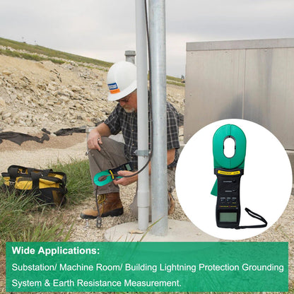 VIVANTECH VA100 Professional Digital Clamp Ground Resistance Tester – No Disconnect Earth Testing for Power Systems, Telecom, Gas Stations & Industrial Use 0.01-1000Ω